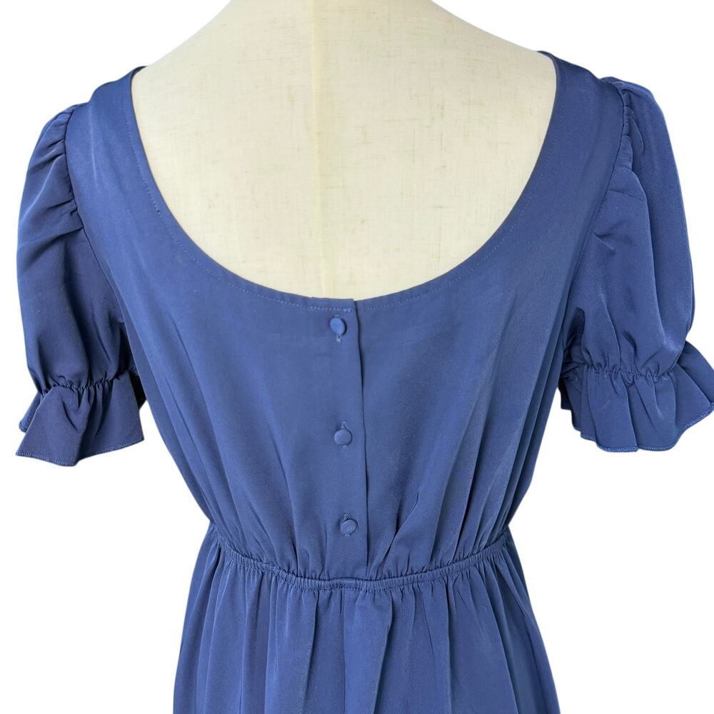 Scarlet Darkness Renaissance Regency Maxi Dress Empire Waist Puff Blue Sleeve S - Picture 4 of 14